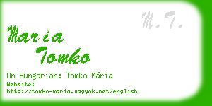 maria tomko business card